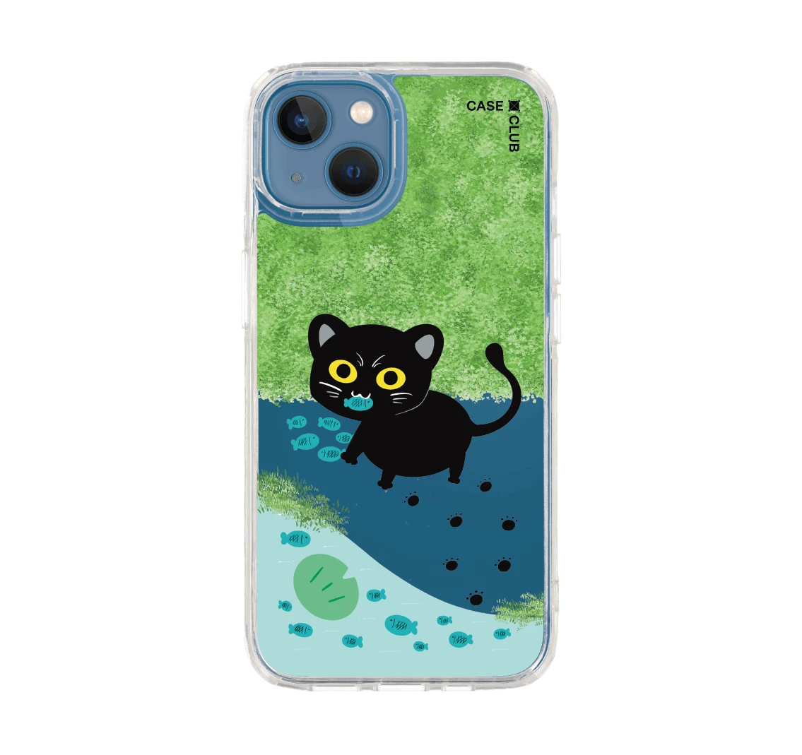 black cat & fish